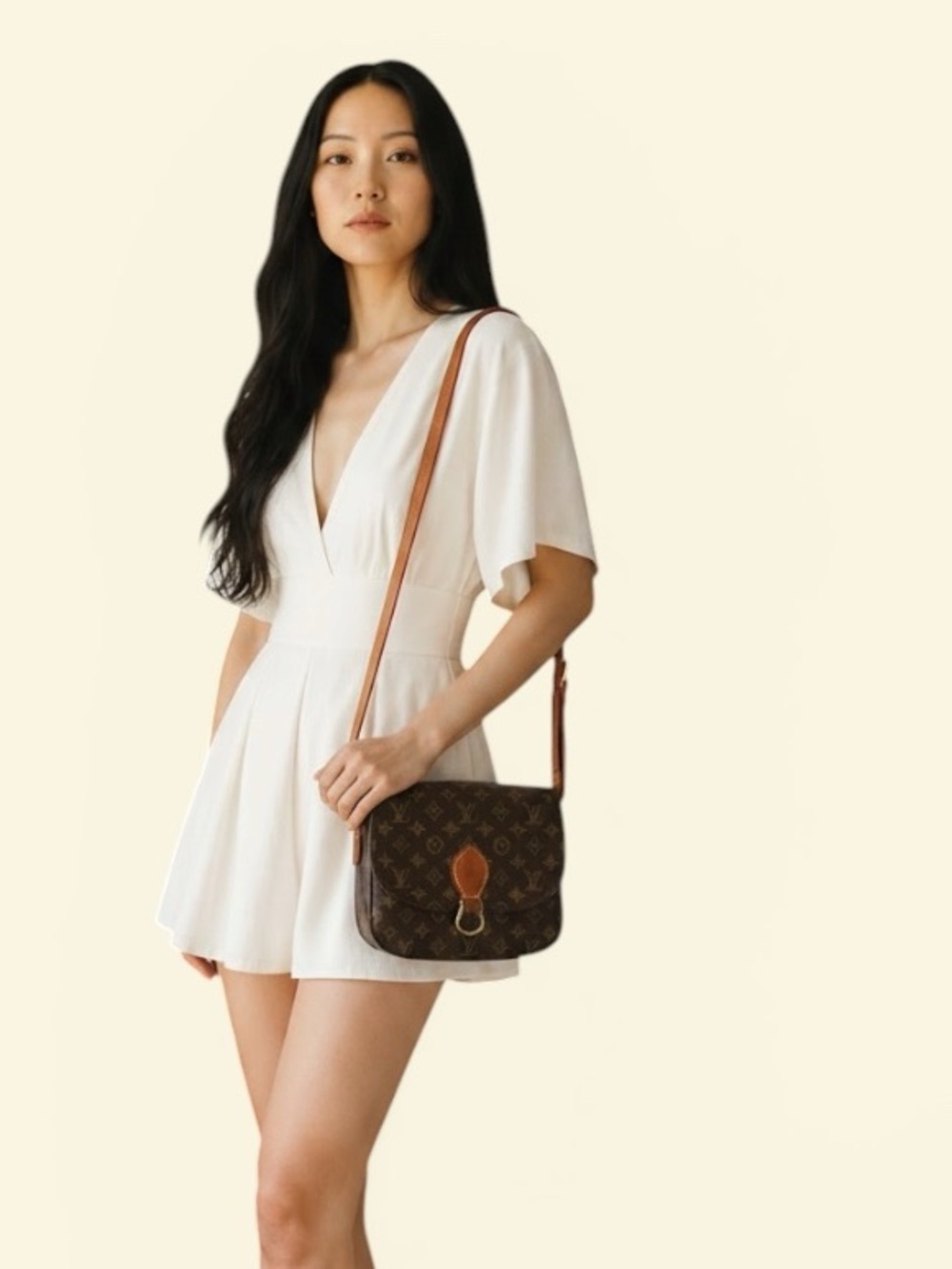Louis Vintage Vuitton Brown Monogram St Cloud Canvas Crossbody